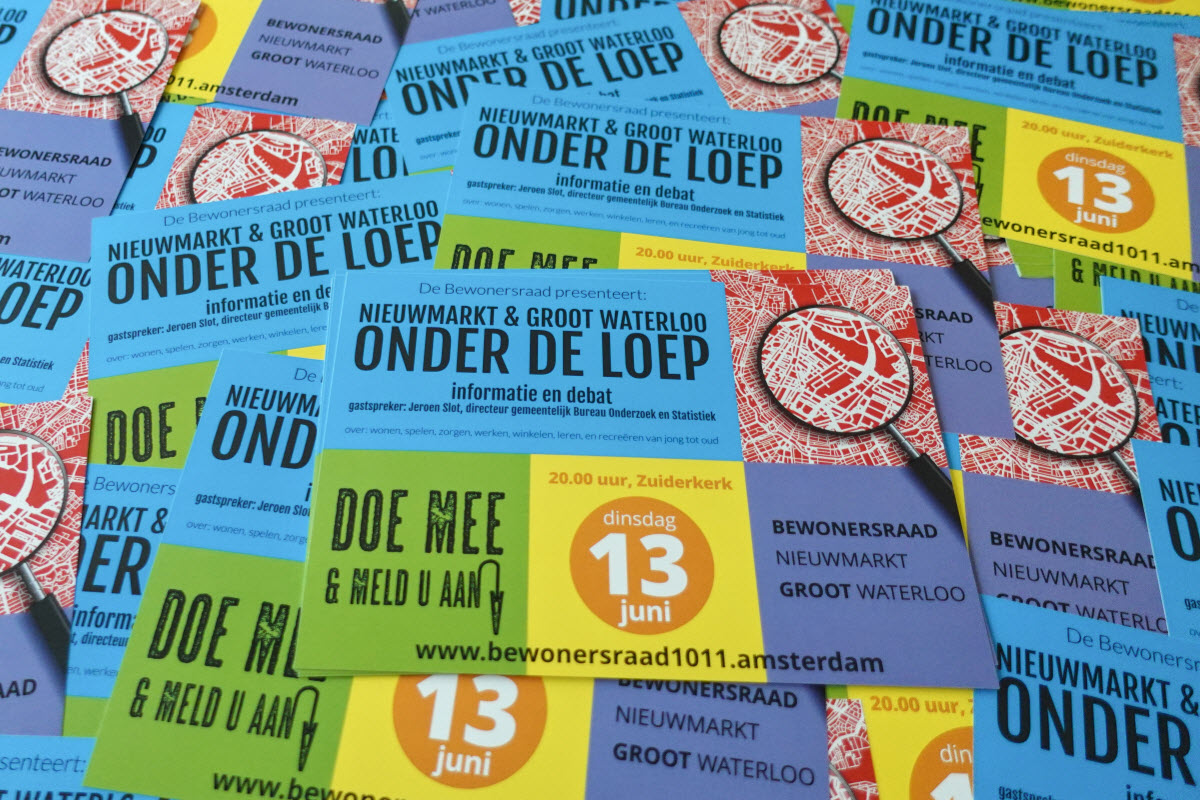 Flyers Bewonersraad Nieuwmarkt Groot Waterloo 13 juni 2023