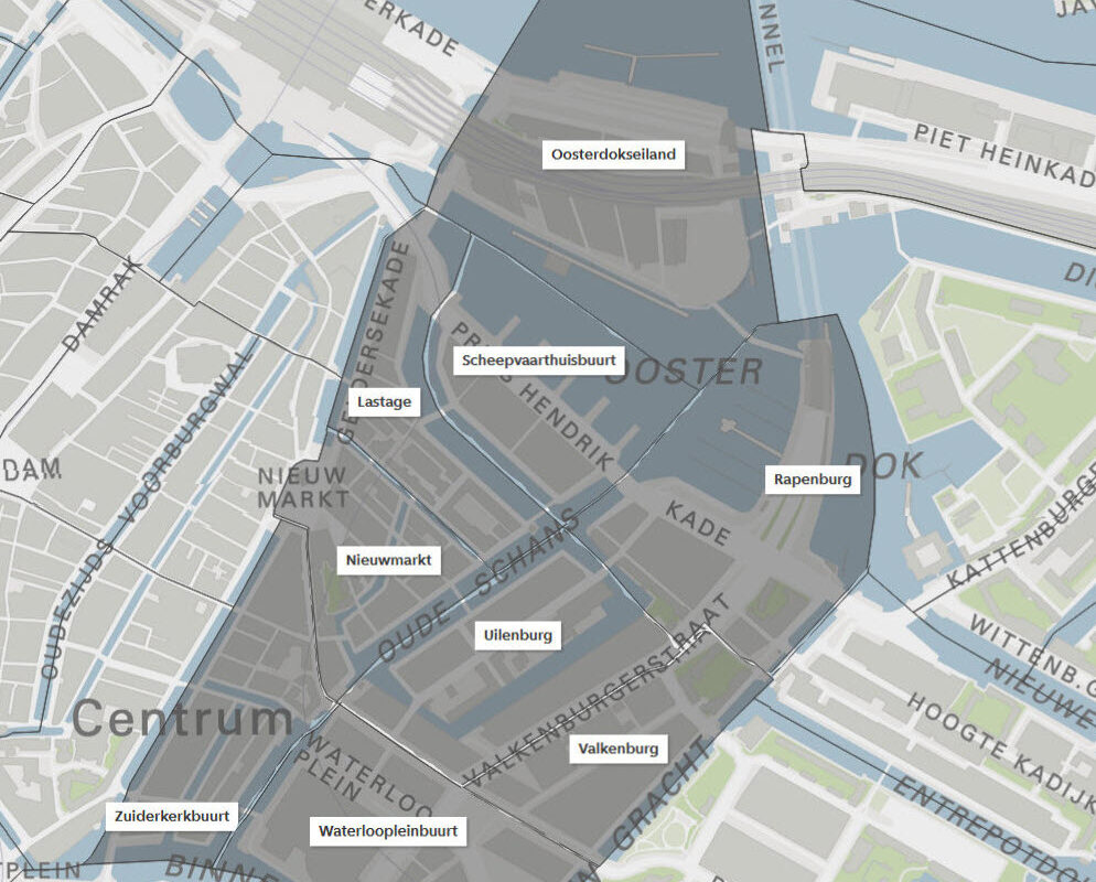 Kaart gebied Bewonersraad Nieuwmarkt Groot Waterloo